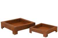 Set De 2 Brasero Metal Rouille