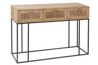 Console 3drawers Woven Reed Mango