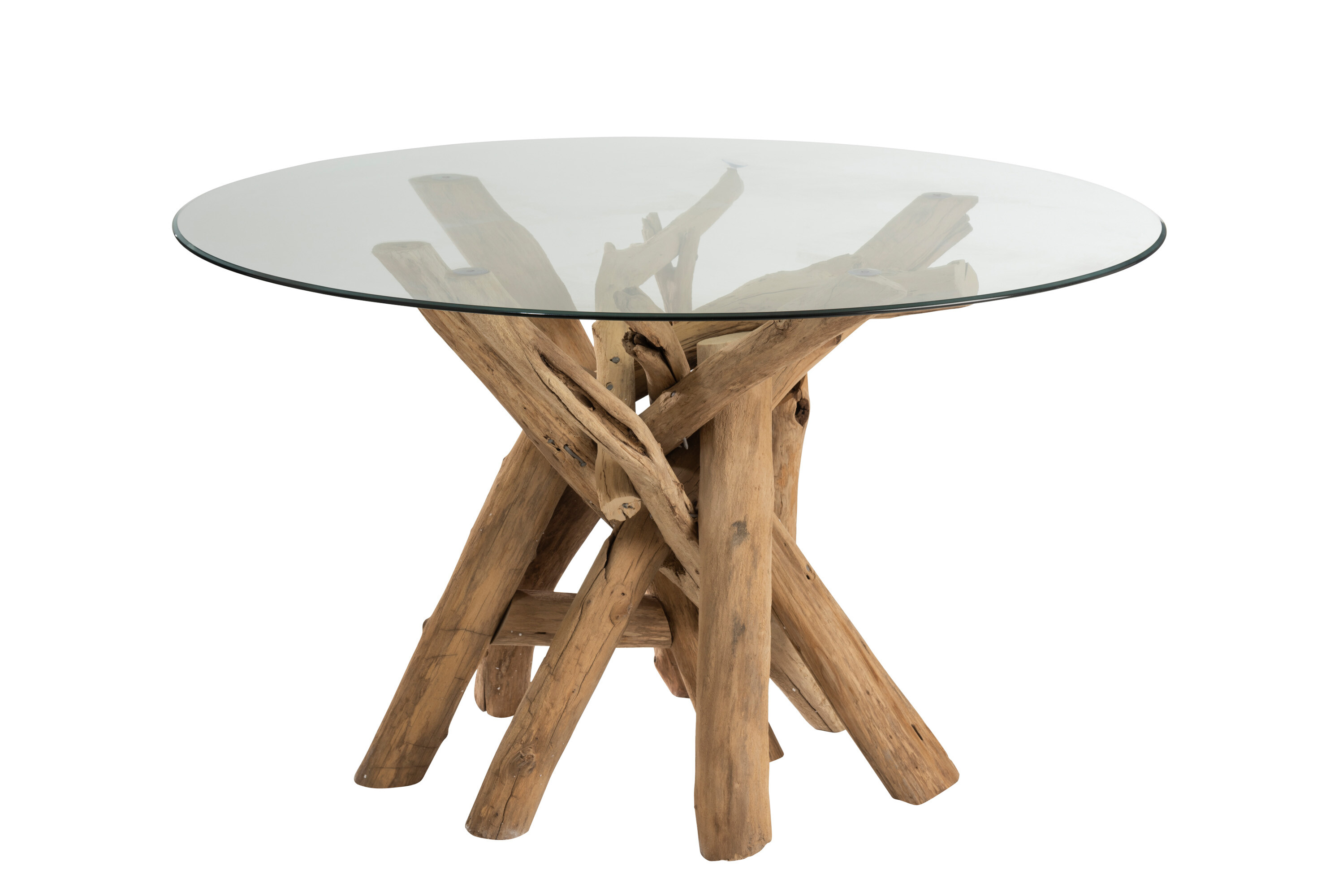 puur Vervagen Boomgaard Tafel Rond Takken Ht/Glas Nat | J-line by Jolipa