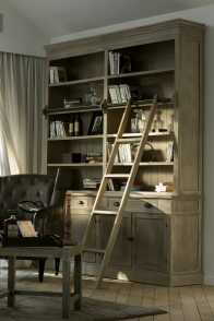 Bibliotheekkast + Ladder Hout Grey